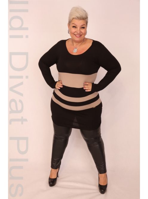 Caremo Fekete-Beige Rozáli Tunika