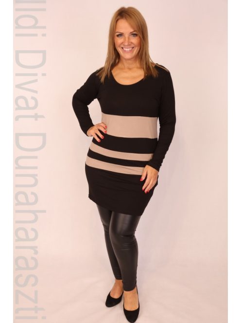 Caremo Fekete-Beige Rozáli Tunika