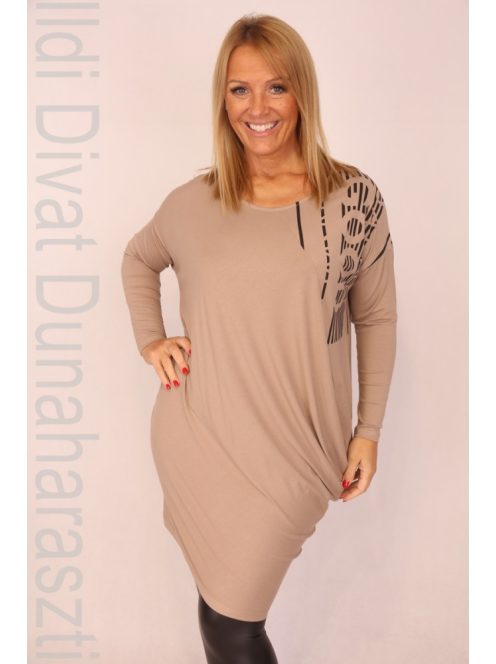 Caremo Tóga Beige Nyomásos Tunika