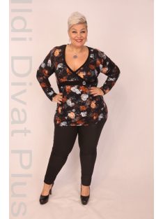 Caremo Fekete-Őszi Virágos Samartino Tunika