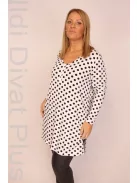 Caremo Roni Fehér-Fekete Pöttyös Tunika-XL