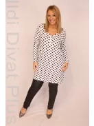 Caremo Roni Fehér-Fekete Pöttyös Tunika-XL