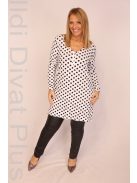 Caremo Roni Fehér-Fekete Pöttyös Tunika