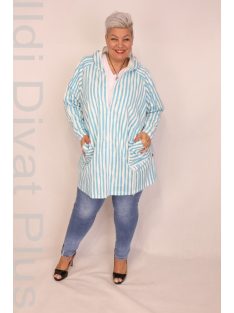 Caremo Meredit Kék Csíkos Zippes Kardigán