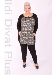 Caremo Lulu Fekete-Mintás Tunika