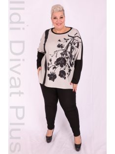 CN-G Fekete-Beige Mintás Lina Felső