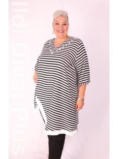 CN-G Fekete-Fehér Csíkos Denna Tunika
