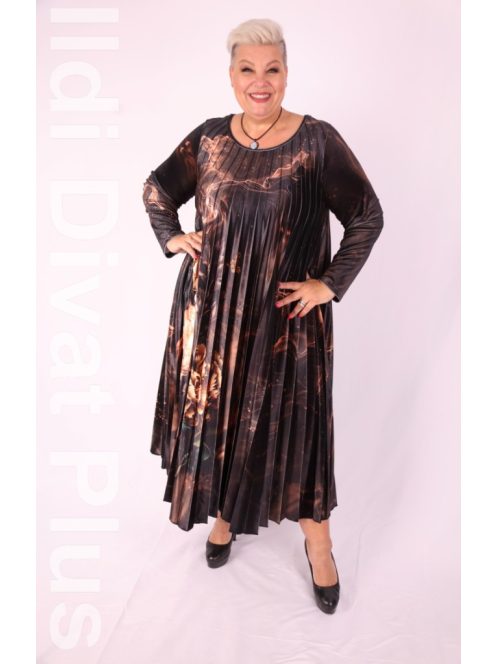 CN-G Fekete-Bronz Mintás Dina Ruha