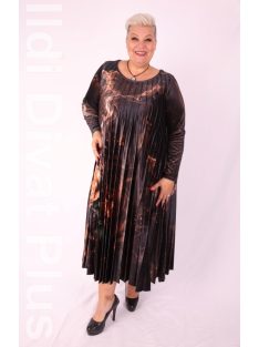 CN-G Fekete-Bronz Mintás Dina Ruha