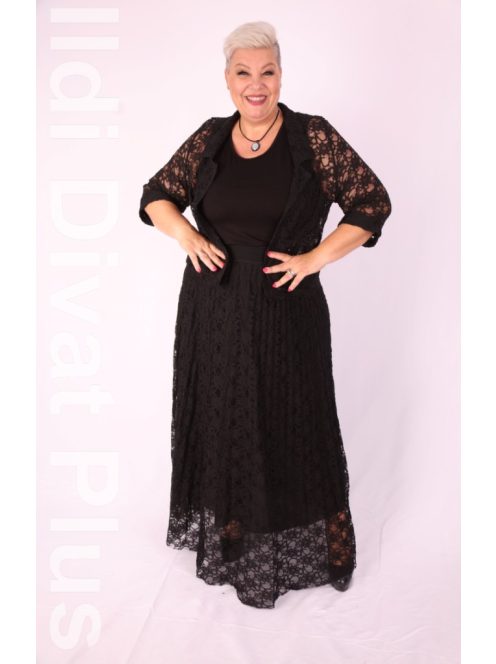 CN-G Fekete Csipkés Szoknyás Szett-L