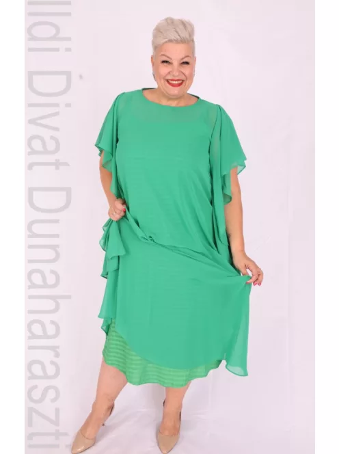 Darkwin Zöld Fodros Muszlin Ruha