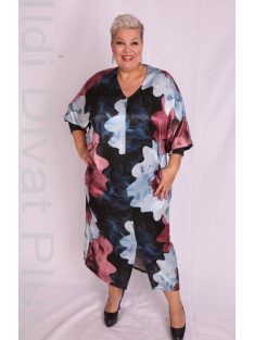 Darkwin Kék-Mályva Mintás Ella Ruha+ Táska