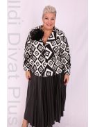 Darkwin Fekete-Fehér Mintás Blézer + Szoknya
