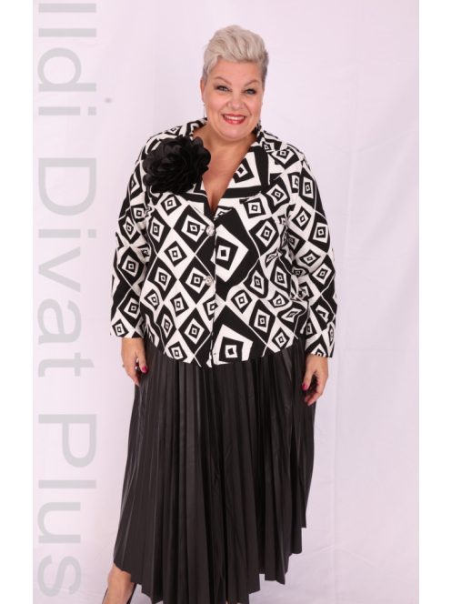 Darkwin Fekete-Fehér Mintás Blézer + Szoknya