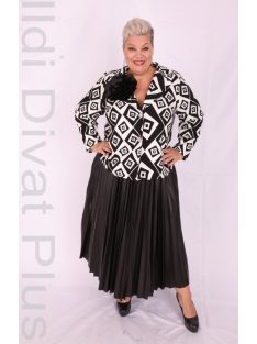 Darkwin Fekete-Fehér Mintás Blézer + Szoknya