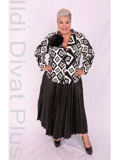 Darkwin Fekete-Fehér Mintás Blézer + Szoknya