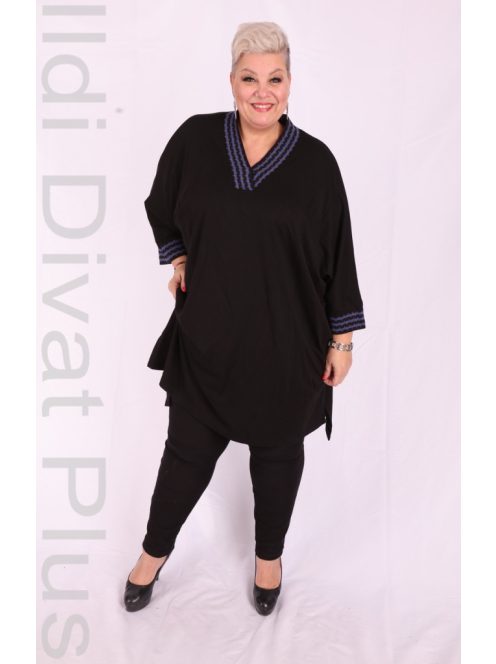 Darkwin Fekete-Királykék Mintás Tunika