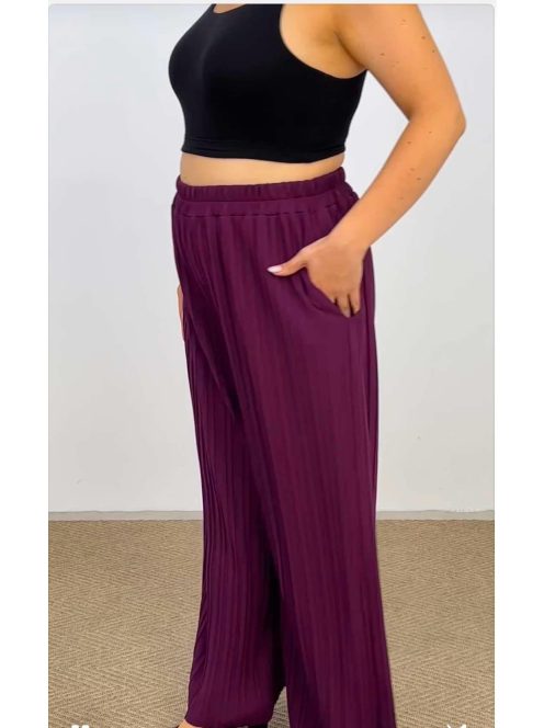 Darkwin Lila Pliszírozott Nadrág-1