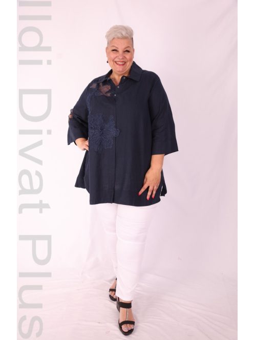 Darkwin Kék Csipkés Deli Ingtunika