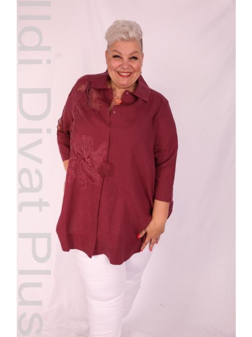 Darkwin Bordó Csipkés Deli Ingtunika