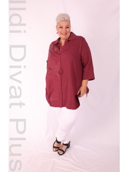 Darkwin Bordó Csipkés Deli Ingtunika