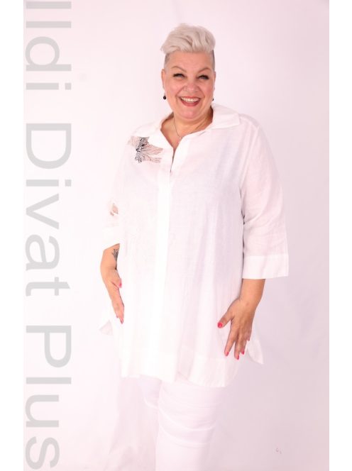 Darkwin Fehér Csipkés Deli Ingtunika