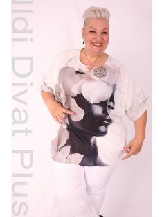 Darkwin Fehér-Kék Mintás Zelma Tunika