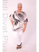 Darkwin Fehér-Szürke Mintás Zelma Tunika