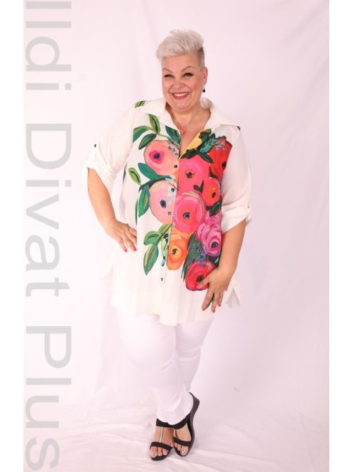 Darkwin Fehér-Színes Mintás Hella Ing