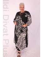 Darkwin Fekete-Fehér Mintás Szeléna Ruha