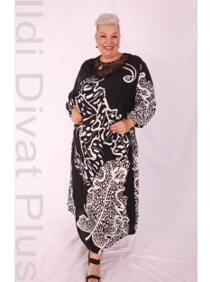 Darkwin Fekete-Fehér Mintás Szeléna Ruha