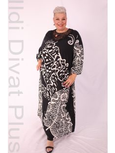 Darkwin Fekete-Fehér Mintás Szeléna Ruha