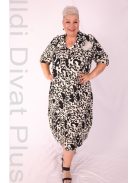 Darkwin Ekrü-Fekete Mintás Denna Ruha