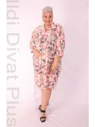 Darkwin Beige-Korall Mintás Galléros Ingtunika