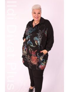 Darkwin Fekete-Színes Mintás Ozi Tunika