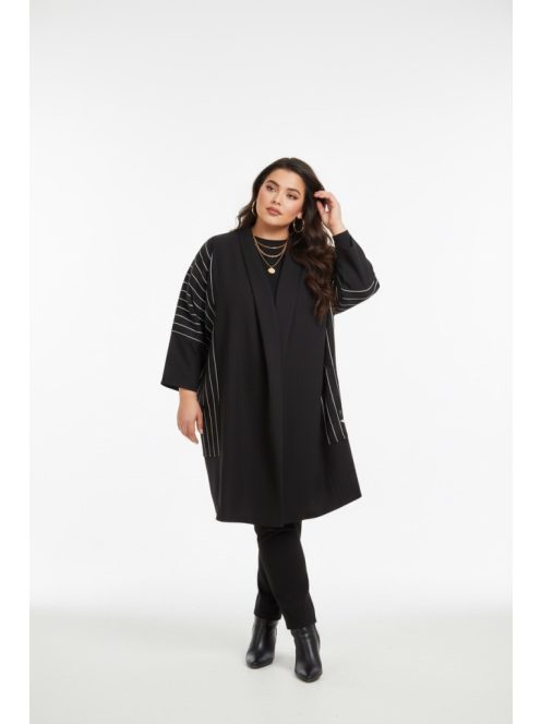 Dakwin Fekete-Fehér Csíkos Kardigán