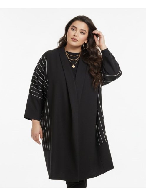 Dakwin Fekete-Fehér Csíkos Kardigán