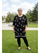 Darkwin Fekete-Fehér Mintás Cat Tunika