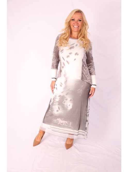 Elisa Cavaletti Fehér-Szürke Dalla Vella Ruha