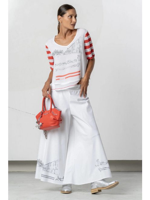 Elisa Cavaletti Fehér-Piros Tacsika Blúz