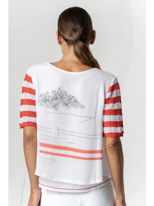 Elisa Cavaletti Fehér-Piros Tacsika Blúz