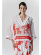 Elisa Cavaletti Fehér-Piros Zsorzsett Blúz