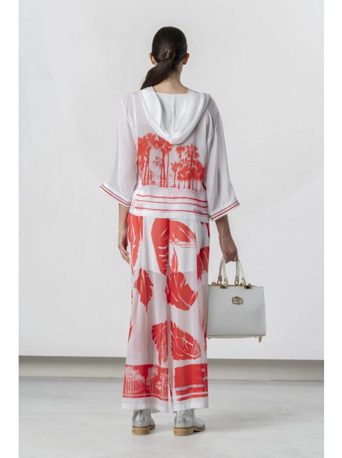 Elisa Cavaletti Fehér-Piros Zsorzsett Blúz