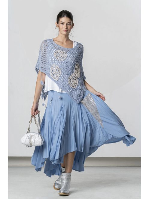 Elisa Cavaletti Világoskék Horgolt Poncsó