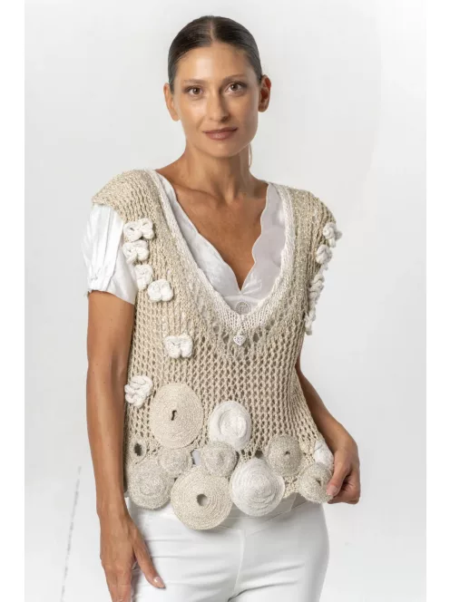 Elisa Cavaletti Arany Lurex Horgolt Felső