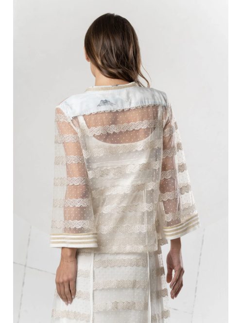 Elisa Cavaletti Hímzett Csipkés Lurex Ing