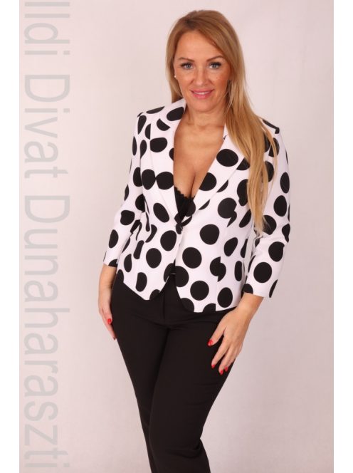 Edina Fehér-Fekete Pöttyös Blézer-44