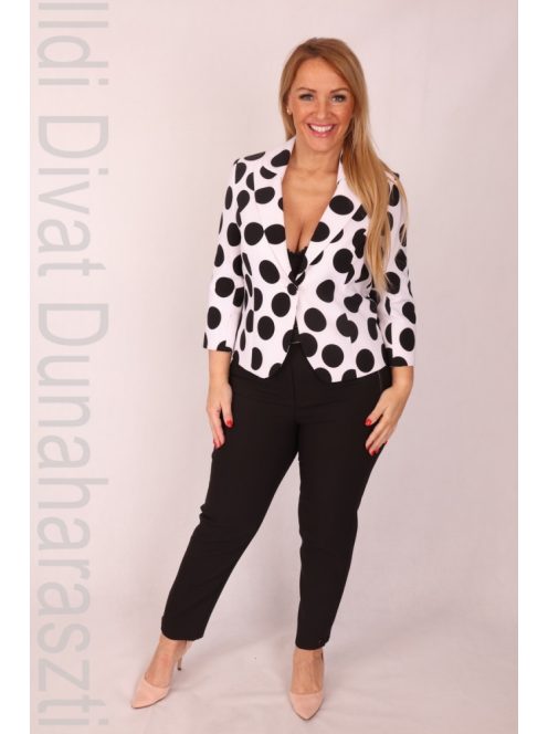 Edina Fehér-Fekete Pöttyös Blézer-44
