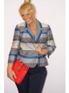 Edina Szürke-Kék Csíkos Blézer-44