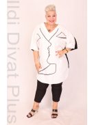 CN-G Fekete-Fehér Mintás Ingtunika